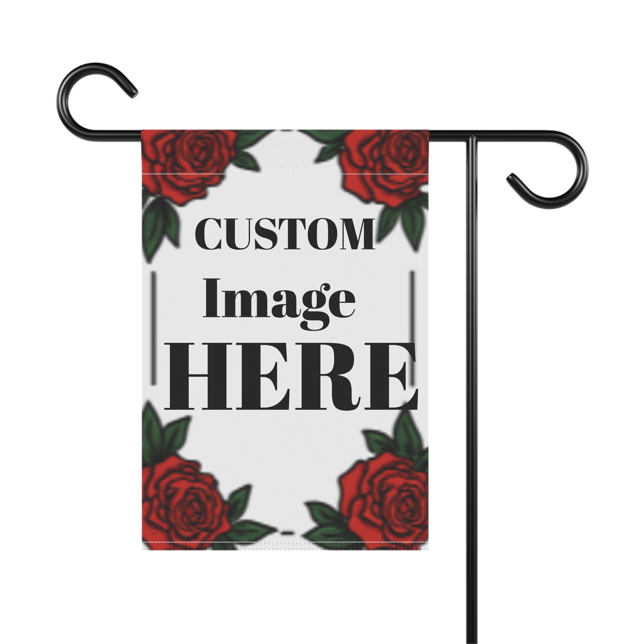 Personalized Garden & House Banner with Floral Design - Custom Image Here